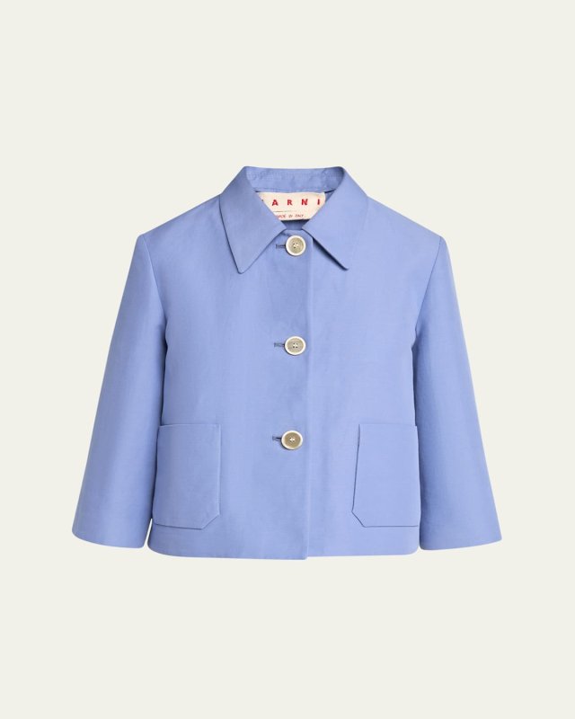 Short Three-Quarter Sleeve Cotton Jacket
